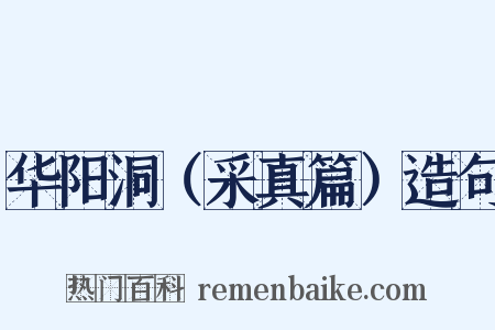 华阳洞（采真篇）造句是什么意思的图片